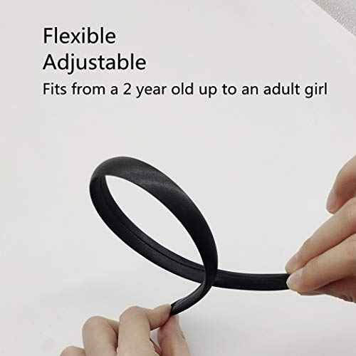 20pcs 15mm Wide Satin Fabric Covered Ribbon Flexible Headband Hairband Hair Band For Girls Women DIY Craft (Black)