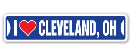 I Love Cleveland, Ohio Street Sign oh City State us Wall Road décor Gift