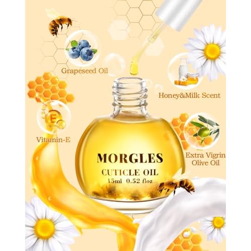 MORGLES Nail File and Buffer Blocks with Nail Care Kit, 13 Pcs Manicure Kit for Women with Milk and Honey Cuticle Oil and Cuticle Trimmer Set