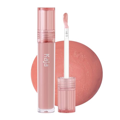 Kaja Lip Gloss - Gloss Shot | with Jojoba Oil, Tinted Shimmer, Hydrating, Non-sticky, Juicy, Nude, Plumper Looking Lips, 02 Milk Tea, 0.14 Fl Oz