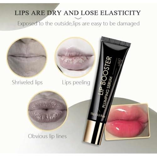 Collagen Lip Booster Plumping Serum Oil Hyaluronate Moisturizing Sexy Plump Products Enhancer Non-Irritating Brighten Reduce Pigmentation Fade Lines