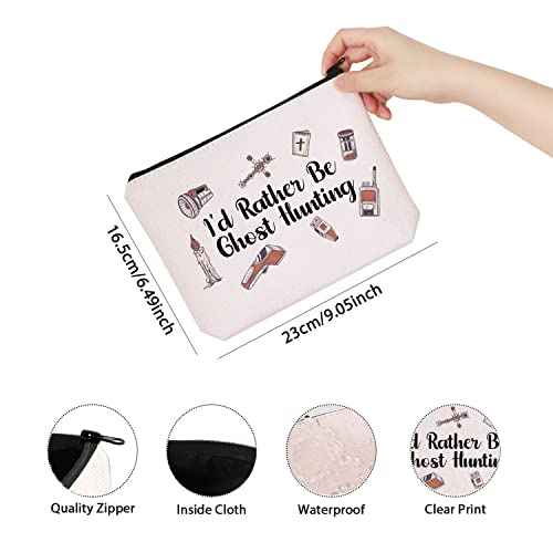 TSOTMO Paranormal Investigator Ghost Lover Merch I¡¯d Rather Be Ghost Hunting Zipper Pouch Makeup Bag (Ghost Hunting)