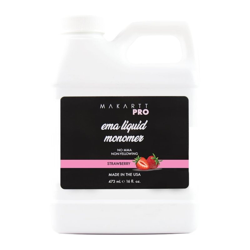 MakarttPro Strawberry Scented Monomer for Acrylic Nail Sets and Acrylic Nail Kit, 16oz - Medium to Fast Setting, MMA Free, Made in USA, Professional Quality Acrylic Liquid