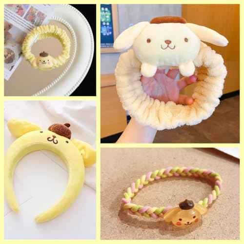 117Pcs Kawaii Stuff Gifts Set Include Headband,Pouch, Hair Band, Hair Ties & Clips, Hairpin, Stickers, Necklace,Bracelet, Keychain(Yellow)