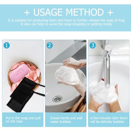 Healifty 10Pcs Mesh Soap Bags for Face Cleansing and Soap Foaming with Natural Soaps Exfoliating Shower Skin Care Tools 7.87X4.72 Inches
