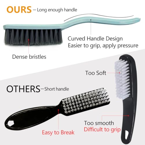 Nail Brush Foot Brush Curved Handle Grip Hand Fingernail Scrub Brush Home Laundry Cleaning Shoes Clothes Toes Nails Feet Scrubber,4 PCS