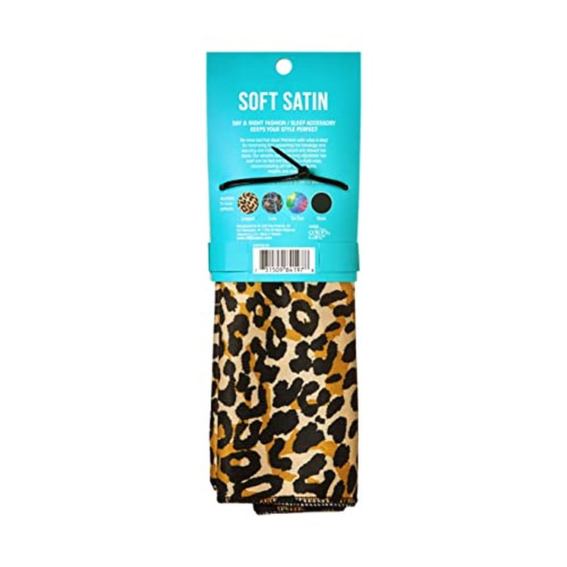 KISS COLORS & CARE Soft Satin Wrap Scarf - Leopard Print, Multi-Purpose, Soft Premium Scarf For Minimizing Frizz, Preventing Breakage & Securing Hair Styles, Wigs & Weaves For All Hair Styles