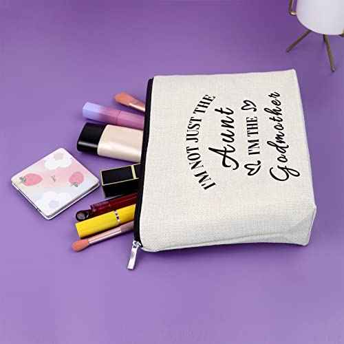 Sazuwu Godmother Aunt Gifts Godmother Gifts from Godchild Baptism Makeup Bag Aunt Christian Proposal Cosmetic Bag Birthday Christmas Mother¡¯s Day Present Travel Pouch