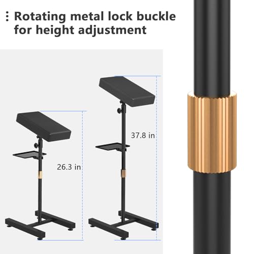 ZHOOGE Tattoo Armrest Stand H Base with Tray Adjustable Height for Studio Tattoo Supply