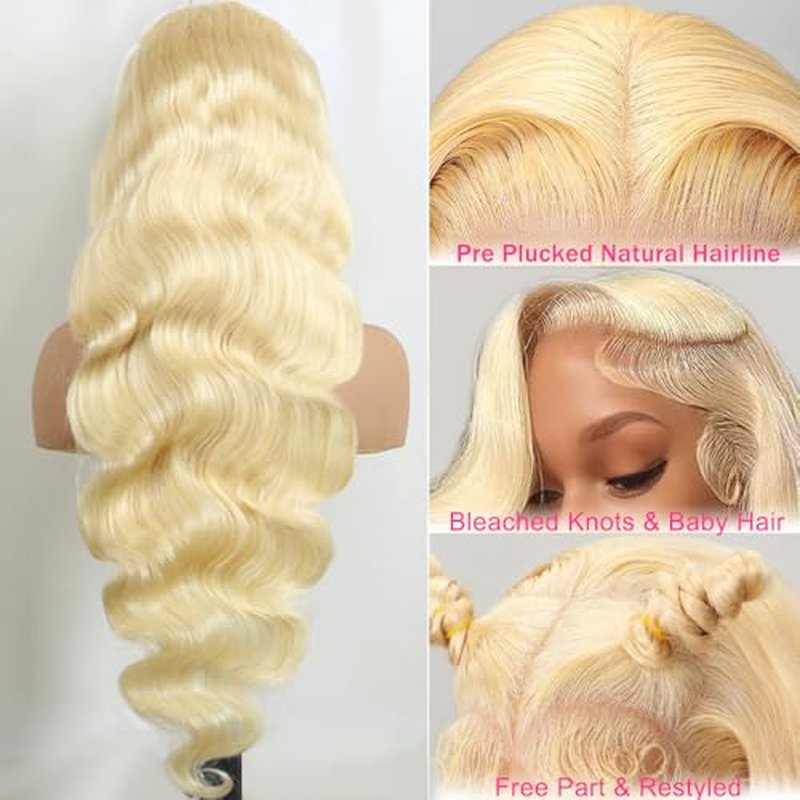 613 Lace Front Wig Human Hair 13x6 Blonde Wig Human Hair 613 Body Wave HD Lace Frontal Wigs Human Hair Pre Plucked Blonde Lace Front Wigs for Women 30 inch