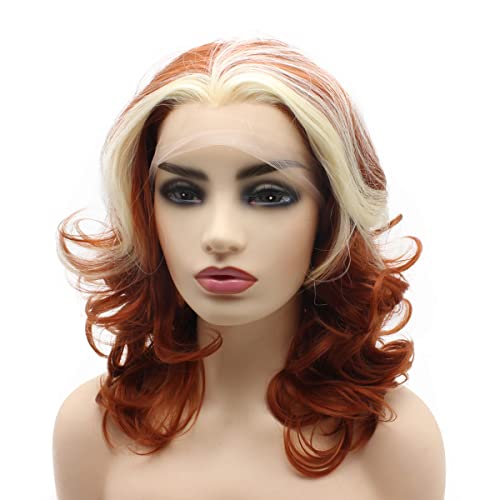 Peakia Shoulder Length Hand Tired Synthetic Lace Front Wigs
