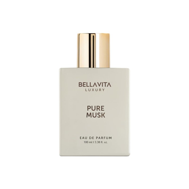 Bellavita Luxury Pure Musk Eau de Parfum | 100 ml (3.4 fl.oz.) | Perfume for Men and Women | Floral, Lily of the Valley, Sandalwood, Tolu Balsam Notes | Long Lasting Unisex Fragrance