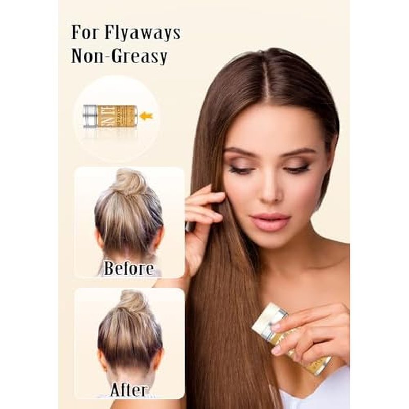 Slick Back Hair Brush & Hair Wax Stick Set - Tames Frizz & Smooths Flyaways - Sleek Ponytails, Buns, Edges - Styling Cream/Gel/Balm/Pomade Stick for Women - Styling Accessories for Girls & Kids