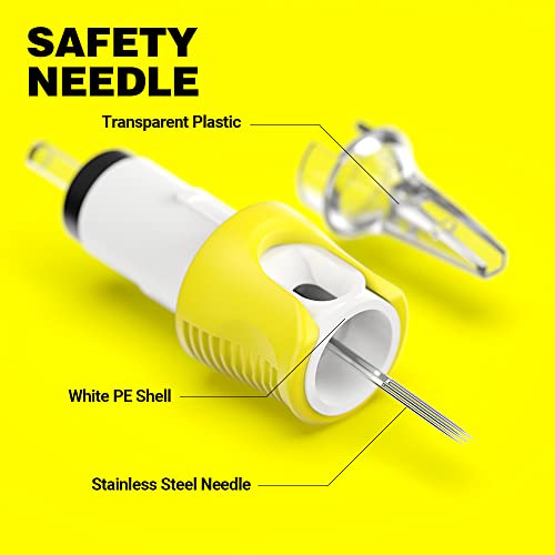 Hawink 9RL Tattoo Needles Cartridge #10 Bugpin 9 Round Liner X-Taper 16PCS with Membrane Professional Disposable Finger Ledge Cartridges EN05S-FG-16-1009RL