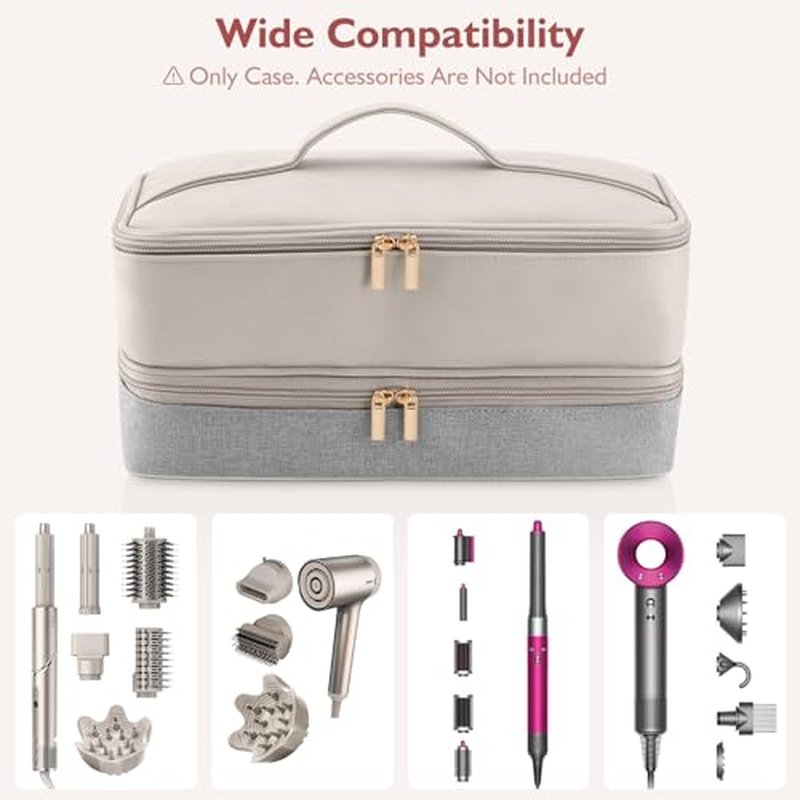 Travel Carrying Case for Hair Dryer Shark Flexstyle FlexFusion Airwrap Brush Double-Layer Hair Accessories Tools Storage Bag for Revlon Hairdryer Styler Organizer