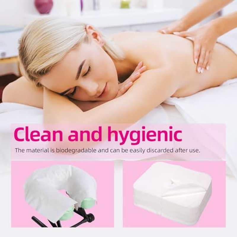 Disposable Face Cradle Covers 500 Count, Medical-Grade, Luxurious, Soft Nonwoven Face Cradle Cover for Massage Table & Chair, Disposable Headrest Covers 16''*12'', White