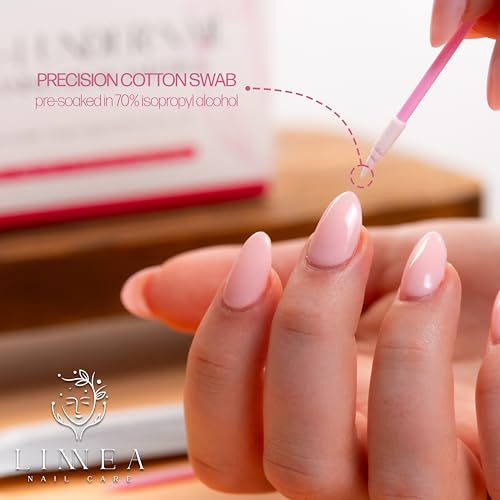 LINNEA Under Nail Cleaning Swab & Picks, 2-in-1 Disposable Nail Cleaner, 60 Individually Wrapped, Pre-Soaked in 70% Isopropyl Alcohol, Fingernail Cleaning Tool for Hygiene & Nail Care