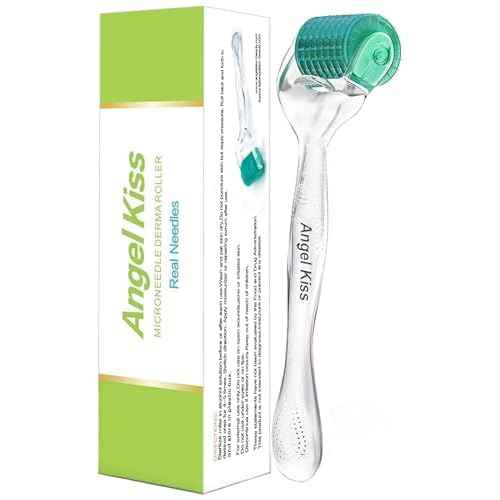 Derma Roller Titanium Real Needle 0.25mm - Angel Kiss 192 Individual Microneedling Roller with Case - Dermal Roller for Face - At Home Facial Skin Roller for Women Men