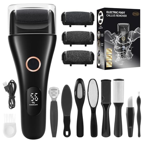 Electric Callus Remover for Feet Rechargeable - 3-Speed Adjustable Electronic Foot Filer, Effortless Smooth Feet from Hard Cracked Dry Dead Skin at Home - Christmas Gifts for Women Men