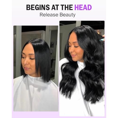 Body Wave Bundles Human Hair 16-20 Inch 3 Bundles 100% Brazilian Human Hair Bundles Double Weft Hair Extensions Quick Weave Natural Black Color