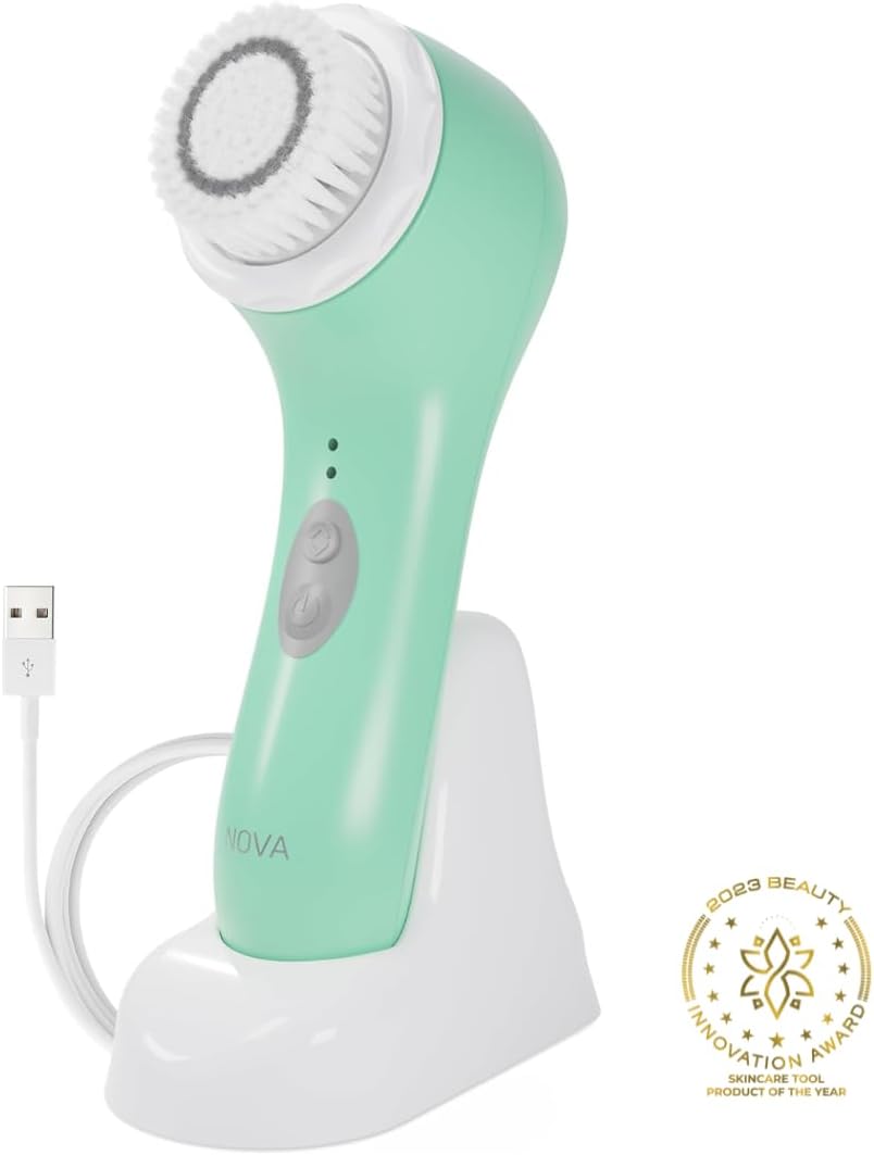NOVA Sonic Cleansing Brush - Anti-Aging Exfoliating Facial Tool | Waterproof, USB Rechargeable