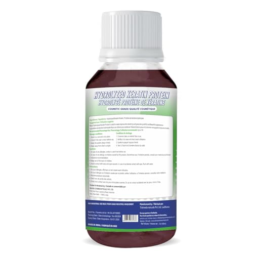HYDROLYZED KERATIN PROTEIN Liquid - 60 ml | For Hairs | 2 FL Oz | DIY Ingredient | Hair Strengthens & Protects ? Reduces Damage ? Fight Fizz ? Softens ? Moisturizes ? Increases Density