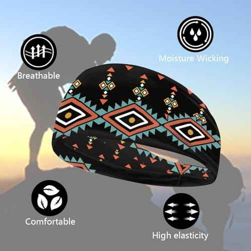 Aztec Headband Tribal Headband Native American Headband Aztec Sweat Bands Southwestern Headbands for Men Aztec Tribal Print