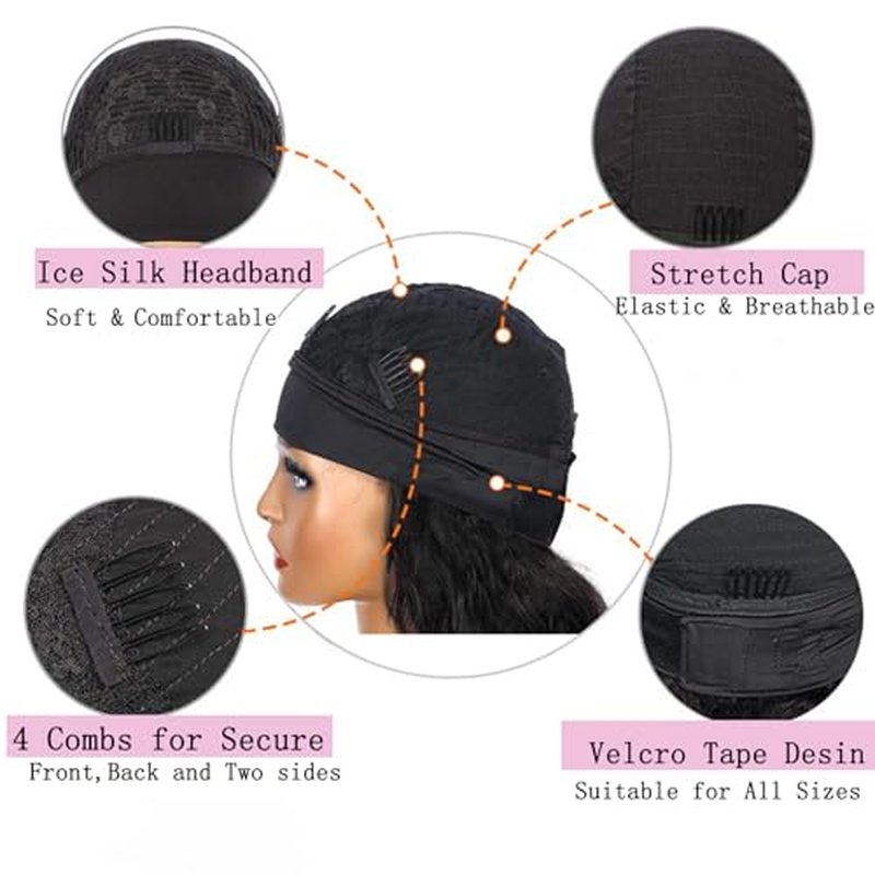 Headband Wig Human Hair Curly Wigs for Black Women 24 inch Wigs Human Hair Glueless Wear and Go None Lace Front Wig Headband Wigs Machine Made 180% Density Natural Color