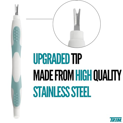 Trim Easy Hold Sure Grip Implements Cuticle Remover/Pusher, Dual Ended, Non Slip, Maximum Grip, V Tip, Cuticle Trimmer, Tool For Manicure & Pedicures, Ergonomic Design, Nail Care Essential, 1 Count