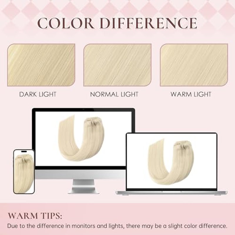 Invisible Clip in Real Human Hair Extensions,18 Inch Platinum Blonde Remy Thick Straight Clip Hair, 7 Pieces With 16 Clips 85 Gram No Slip No Shedding Comfortable All Day Wear