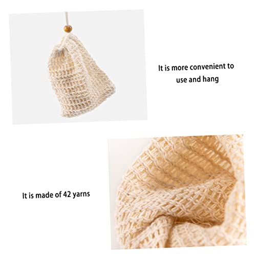 4 Pcs Drawstring Soap Foaming Bags Multipurpose Net Bags for Bar Soap African Net Sponge Design for Exfoliating and Foamingbathroom and Shower
