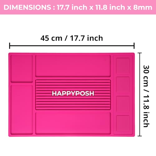 Magnetic Barber Mat, Magnetic Barber Mats For Clippers and Supplies, Barbershop Pad for Station, Beauty Salon Table Matt, Barbering Tool Organizer for Pro Hairstylist, Pink