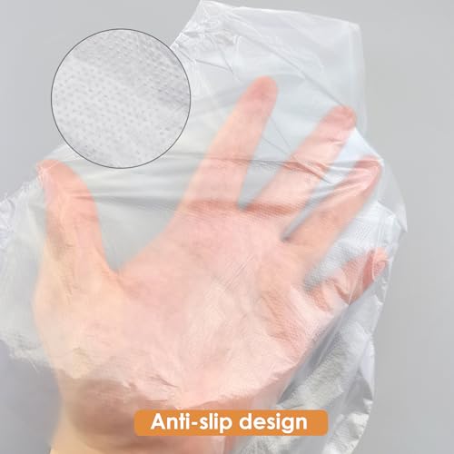 Quacc 100 PCS Plastic Disposable Foot Covers, Paraffin Bath Liners for Feet, Clear Foot Mask Socks for Pedicure, Spa, Trial Shoe