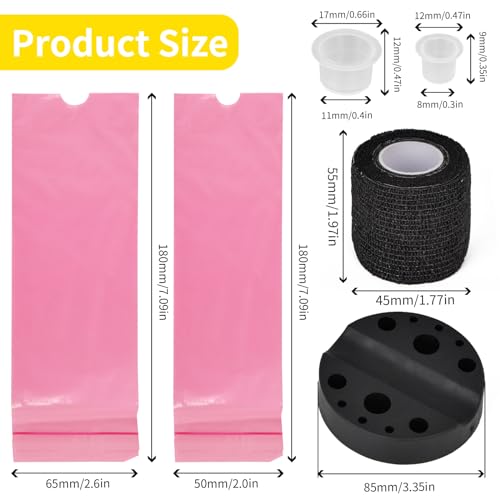 200pcs 2sizes Tattoo Machine Covers with 3pcs Tattoo Grip Wrap and 1pc Tattoo Pen Holder 200pcs 2 sizes Tattoo ink caps Tattoo Pen Covers Tattoo Grip Tape Tattoo Supplies Tattoo essentials