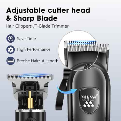 HIENA PRO Professional Hair Clippers Set for Men,Cordless Rechargeable Clippers Set and Trimmers Kit, Haircut Clipper Set for Barbers with LED Display, Gifts for Men