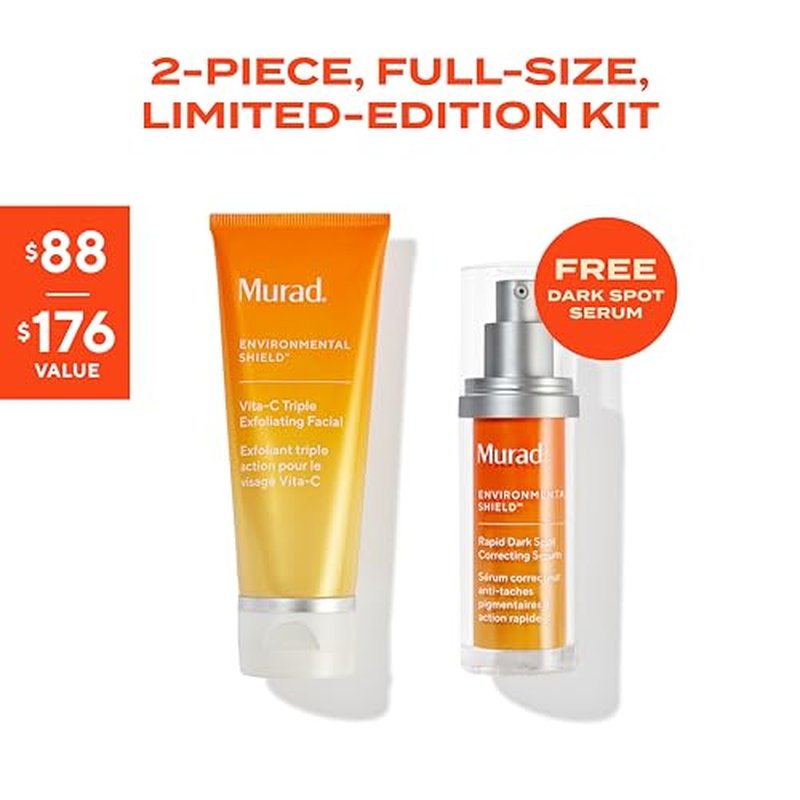 Murad Our Best Skin Brighteners 2-Piece Kit ($176 Value) ? Full Size Dark Spot Correcting Serum & Vita-C Exfoliating Cleanser ? Brightens, Smooths & Evens Tone