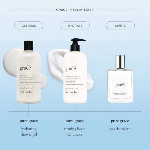 philosophy pure grace - crisp & clean women's perfume - with notes of water lily, leafy greens & musk - long lasting fragrance