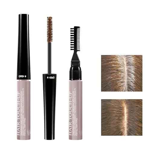 Root Touch Up Hair Color, 3 In 1 Gray Hair Concealer Stick with Precision Applicator, Temporary Hairline Filler, Multi-Purpose Mascara for Eyebrow and Beard£¨Light Brown£©