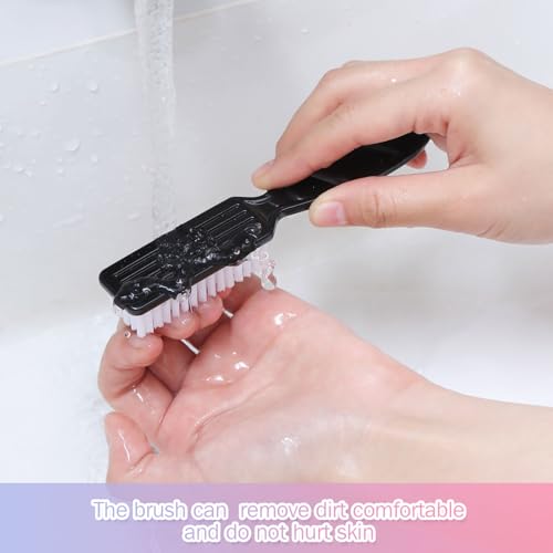 Patelai 15 Pieces Nail Brush Handle Grip for Cleaning Fingernails Toes Scrub Manicure Pedicure(Black)