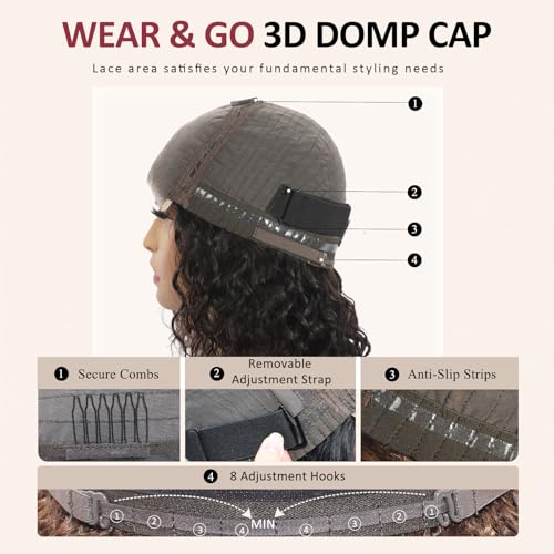 yosly Wear and Go Glueless Wig Human Hair Pre Plucked Pre Cut Deep Wave Bob Wig Human Hair Lace Front Wigs for Black Women Upgraded 4x4 Lace Closure Wigs Human Hair for Women 12 INCH (Natural Color)