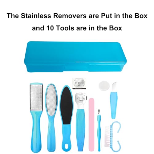 Stainless Callus Removers Set Foot File Pedicure Tools Kit for Feet Nail Clippers Set Fingernail Clipper Toenail Clipper Nail Care Tool with Travel Case for Men Women