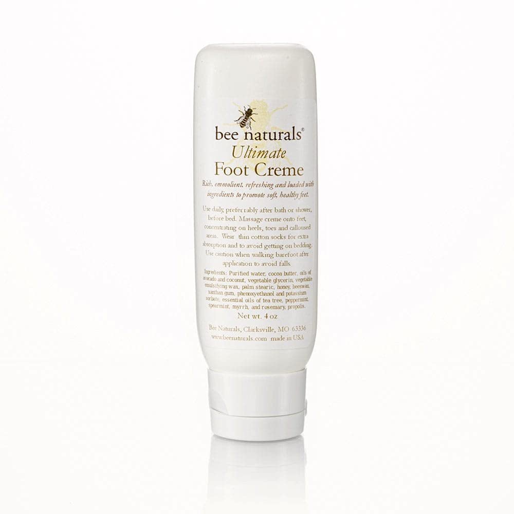 Bee Naturals Ultimate Foot Cream 4 Oz – Deep Hydration for Dry, Cracked Heels & Calluses – Enriched with Shea Butter, Avocado Oil & Therapeutic Essential Oils – Non-Greasy, Soothing properties