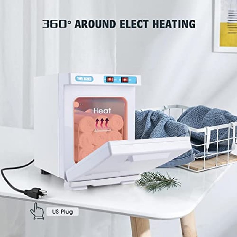 Artist hand Hot Towel Warmer for Spa Facials Salon, 5L Small Hot Towel Warmer Cabinet for Bathroom, Barber Esthetician, and Family Use (5L/White)