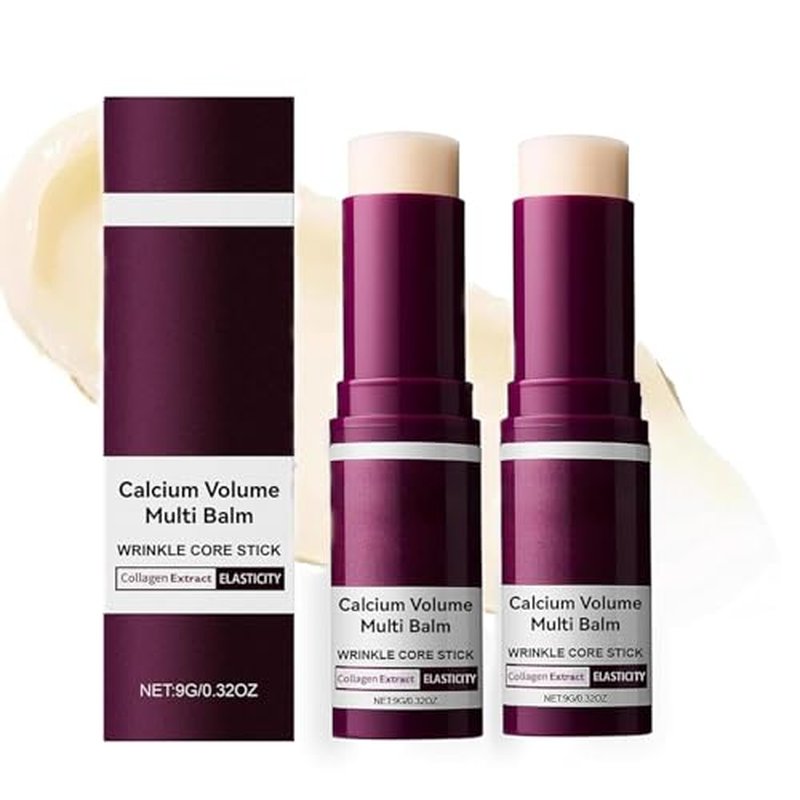 2Pcs Calcium Multi Balm Stick,Cemenrete Calcium Volume Multi Balm, Anti Wrinkle