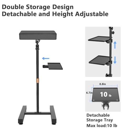 ZHOOGE Tattoo Armrest Stand H Base with Tray Adjustable Height for Studio Tattoo Supply