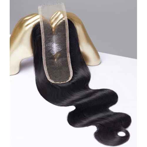 Mlip 2x6 HD Lace Closure Body Wave, 0.10mm Ultra Thin Invisible Swiss Lace, Skinlike Real HD Lace Melt into Skin Perfectly, Pre-plucked Natural Hairline, Raw Indian Human Hair 12 Inches