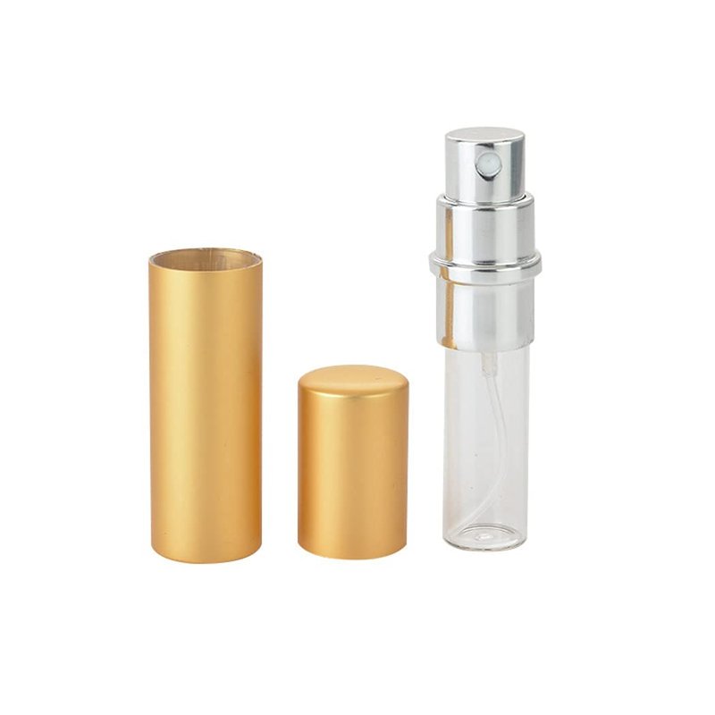 Portable 10ML Travel Perfume Atomizer Spray Bottles - 20 Pack Metal Gold Set