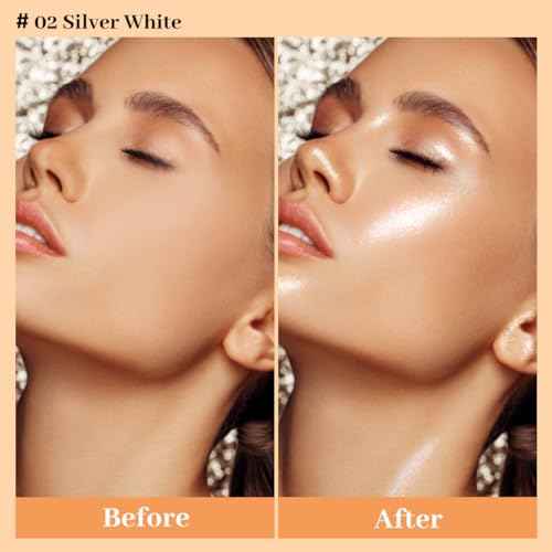 UCANBE Glow Shimmer Drop Set for Women Highlighter Makeup Body Glitter Dewy Liquid Face Holographic Luminizer Sparkles for Face (3 Pcs)