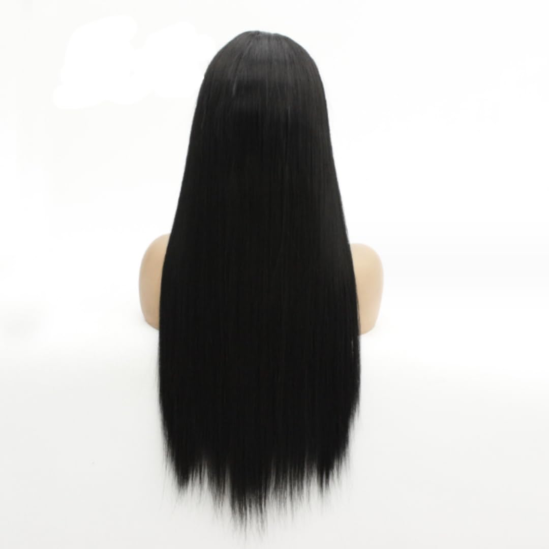 Greenmirr Black Lace Front Wigs 13x4 Lace Long Straight Heat Resistant Synthetic Lace Front Hair 26in