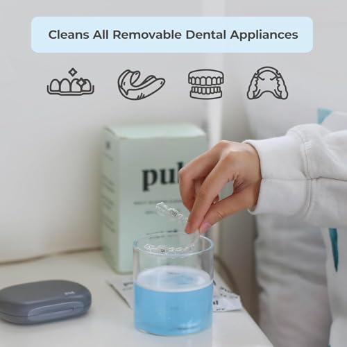 PUL Aligner Cleaner Tablets (Pack of 96) ? For Cleaning Invisalign, All Clear Aligners & Retainers ? Removes Odor, Stains, Plaque ? Cleans Dentures, Night & Mouth Guards, All Dental Removables